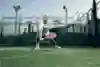 Ale Galán, on February 10, 2022, demonstrates his athletic prowess on the padel court in Madrid, Spain, during an intense performance.