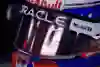 The race helmet of Max Verstappen in the garage prior to qualifying ahead of the F1 Grand Prix of Brazil at Autodromo Jose Carlos Pace on November 02, 2024 in Sao Paulo, Brazil. 