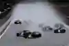 Max Verstappen leads Oscar Piastri, Lando Norris and the rest of the field at the start during the F1 Grand Prix of Great Britain at Silverstone Circuit on July 06, 2025