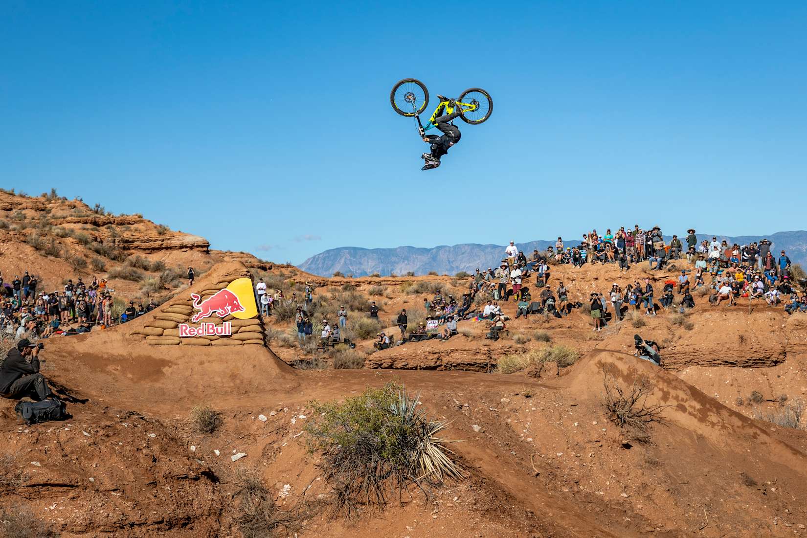 Robin Goomes doet mee tijdens Red Bull Rampage in Virgin, Utah, VS op 17 oktober 2025. 