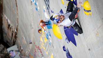 Alberto Ginés López performs during the Red Bull Dual Ascent in Verzasca, Switzerland on November 1, 2023.