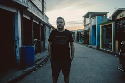 Rapper and poet Mark Grist pictured in the Philippines during filming for Mark Grist Battles The World.
