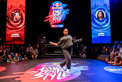 Ines performs during Red Bull Dance Your Style in KVS Brussels, Belgium on October 29, 2022.  