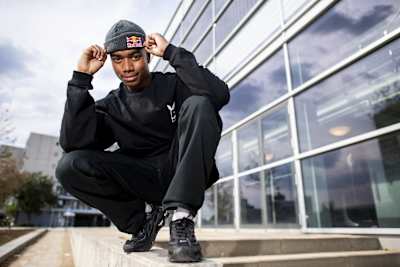 B-Boy Lee Shane poses for a portrait in Herleen, Netherlands on August 14, 2022.