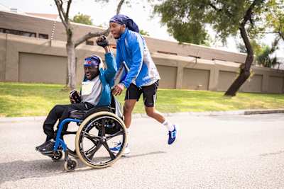 Participants during Wings for Life World Run App Run in Johannesburg, South Africa.