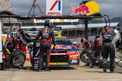 Broc Feeney pits during stop 12 of the Supercars Championship