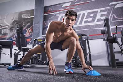 Marc Márquez entrena en Cervera, España, el 20 de noviembre de 2017.