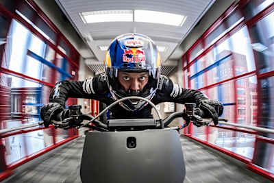 Aaron Colton rides in Red Bull Skyway in Minneapolis