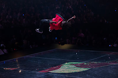 King Davinci from Nigeria competes at the Red Bull Dance Your Style World Final at Montecasino in Johannesburg, South Africa on December 10, 2022