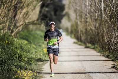 Triathlete Sebastian Kienle during running training.