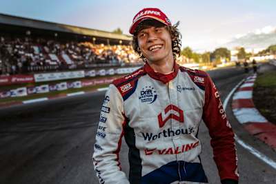 Piotr Wiecek aus Polen während der vierten Runde der Drift Masters European Championship in Riga, Lettland am 30. Juli 2022.