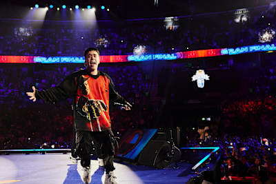 Gazir performs during the Red Bull Batalla International Final in Mexico City, Mexico on December 10, 2022.