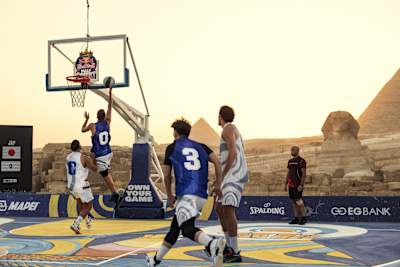 Participants perform during Red Bull Half Court world final in Cairo, Egypt on October 1, 2022