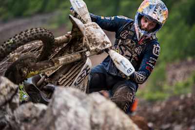Billy Bolt performs during the Red Bull Erzbergrodeo 2023 in Eisenerz, Austria on June 11, 2023.