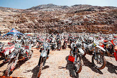 Hard enduro bikes at the Red Bull Erzbergrodeo.