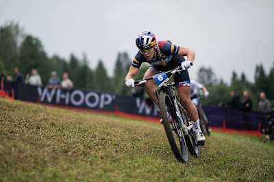 Evie Richards performs at UCI XCC World Cup in Leogang, Austria on June 16, 2023