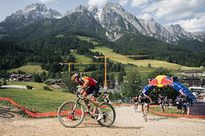 Vlad Dascalu performs at UCI XCO World Cup in Leogang, Austria on June 18, 2023.