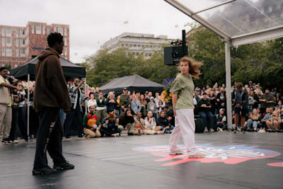 Linnea & Tevin Not Kevin perform during finals at Red Bull Dance Your Style in Stockholm, Sweden on August 26, 2023. 