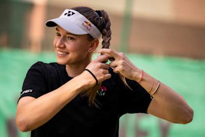 Elena Rybakina of Kazakhstan seen during the training session in Bratislava, Slovakia on June 16, 2023.