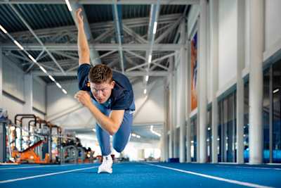 Joep Wennemars in Aktion beim Training in Thialf Heerenveen, Niederlande, am 10. August 2023.
