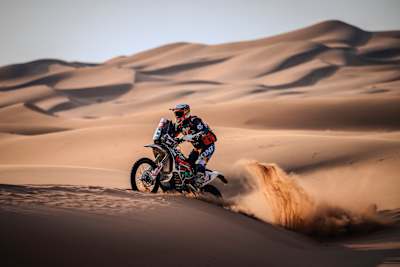 Tobias Ebster (AUT) from Kini Rally Racing Team races during Stage 2 of Rally Dakar 2024 from Al Henakiyah to Al Duwadimi, Saudi Arabia on January 7, 2024.