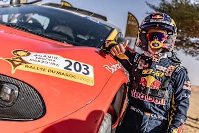 Cristina Gutierrez is seen during the FIA W2RC Next Gen Tryouts after Rally Du Maroc 2023 in Merzouga , Morocco on October 18, 2023.