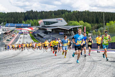 Participants seen during the Wings for Life World Run App Run at the Red Bull Ring, Austria on May 5, 2024. 