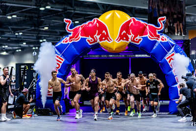 Competitors seen during the Elite 15 at the Hyrox Major in Hong Kong on November 22, 2024.