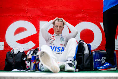Liam Lawson of New Zealand and Visa Cash App RB prepares to drive on the grid during the Sprint ahead of the F1 Grand Prix of Brazil at Autodromo Jose Carlos Pace on November 02, 2024 
