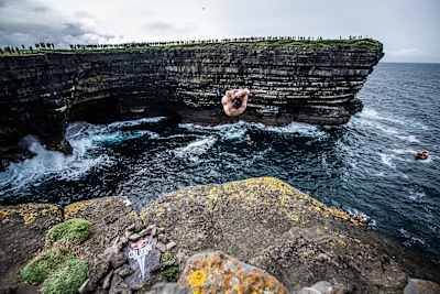 Aidan Heslop diving in Downpatrick, Ireland.