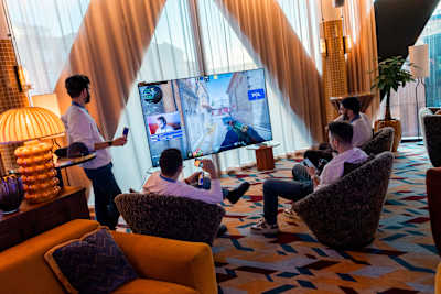 Participants seen during Red Bull Gibaway in Gothenburg, Sweden on February 16, 2024. 