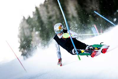 Lucas Pinheiro Braathen performs at Reiteralm, Austria on December 18, 2023.