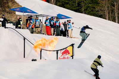 Johanne Killi at Red Bull Unrailistic Best Trick in Are, Sweden, on April 26, 2024.