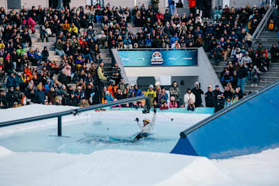 Matej Svancer at Red Bull Unrailistic Best Trick in Are, Sweden on April 26, 2024.