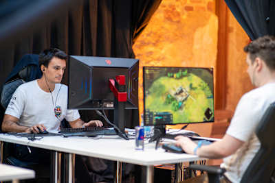 LucifroN focused on the game at Red Bull Wololo in Heidelberg, Germany on October 25, 2022.