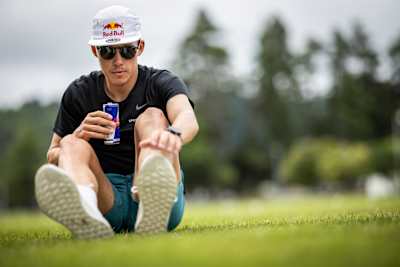 Hayden Wilde relaxes before training in Whakatane, NZ on December 19, 2023.