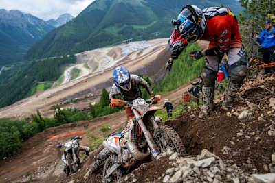 Participants seen during the Red Bull Erzbergrodeo at the Erzberg in Eisenerz, Austria on June 11, 2023. 