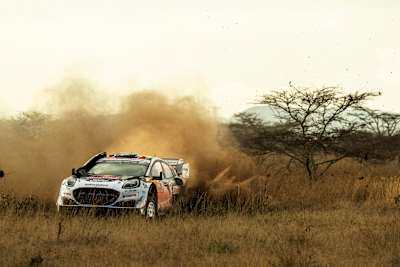 Adrien Fourmaux (FRA) Alexandre Coria (FRA) Of team M-SPORT FORD WORLD RALLY TEAM are seen performing during the World Rally Championship Kenya in Nairobi, Kenya.