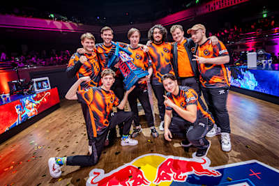 FNATIC celebrate after winning Red Bull Home Ground on day 3 in Tokyo, Japan on November 5, 2023.