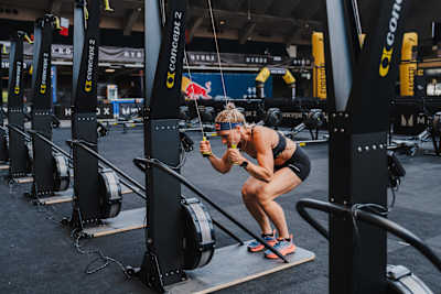 Ida Mathilde Steensgaard in action at the HYROX World Championship in Nice, France, on June 7, 2024. 