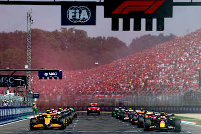 Max Verstappen on the front row of the grid for the start during the F1 Grand Prix of Emilia-Romagna at Autodromo Enzo e Dino Ferrari Circuit on May 19, 2024.