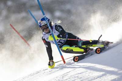 Lara Colturi performs during the FIS Alpine Ski World Cup 2024-2025 in Killington, Vermont, USA on November 30, 2024.