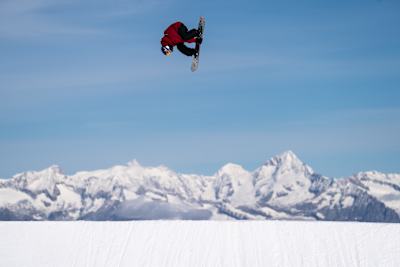 Mari Fukada jumping during the Red Bull Performance camp in Saas-Fee on Sep 29, 2024.