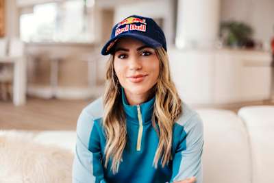 Leticia Bufoni poses for a portrait during photo shooting for The Red Bulletin in Los Angeles, USA on October 16, 2024.  