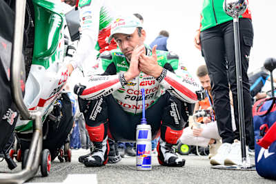 Johann Zarco is seen during Tissot sprint race at Stop 22 of the MotoGP World Championship at the Ricardo Tormo Circuit in Valencia, Spain, on November 15, 2025.