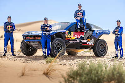 Carlos Sainz Mattias Ekström, Nani Roma and Mitch Guthrie Jr. on Ford M-Sport’s return to the Dakar Rally in 2026, Merzougha, Morocco on October 18, 2025.