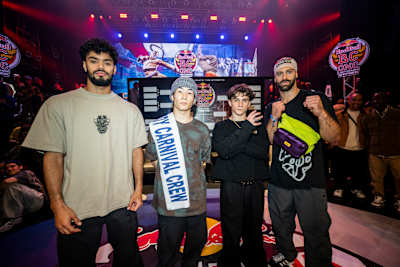 At Spotify O`East in Shibuya, Tokyo, Alvin, Haruto, Lorenzo and Pesto stand as the top four b-boys of the Last Chance Cypher, gearing up for the Red Bull BC One World Final 2025