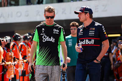 Max Verstappen i Nico Hülkenberg w Meksyku, 2025 r.