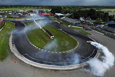 Conor Shanahan performs during the Round 4 of Drift Masters in Kildare, Ireland  on  June 28, 2025. 