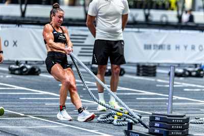 Lauren Weeks seen during the Elite 15 at the Hyrox Major in Hong Kong on November 22, 2024.